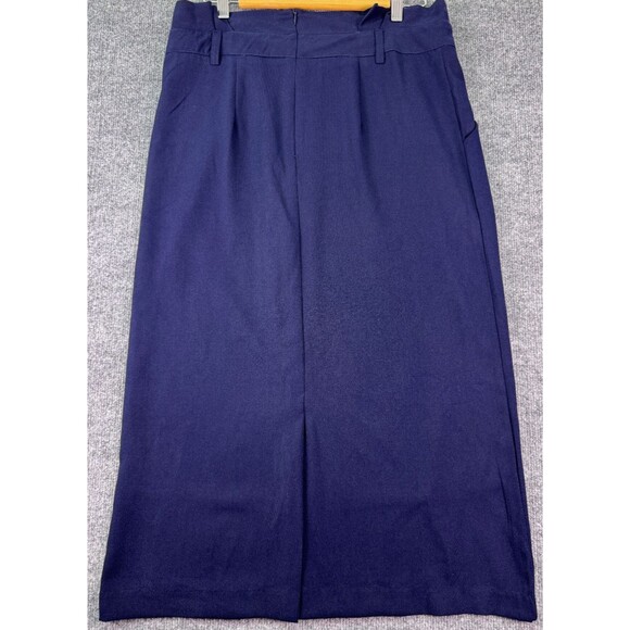 Sweet Salt Navy Pencil Midi Skirt Size 10 Modest Fit Back Vent Fully Lined - Picture 6 of 10